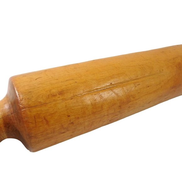 Vintage Wood Rolling Pin Solid One Piece Primitive Kitchen Farmhouse Decor 16" - Picture 5 of 5